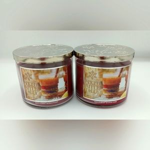 Bath and Body Works SPICED APPLE TODDY  3 Wick Candle NEW